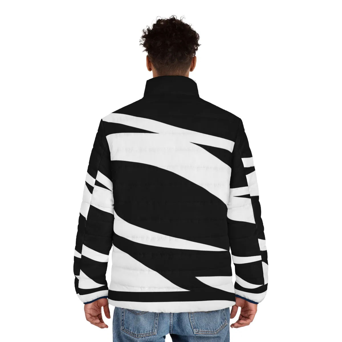 Abstract Art Puffer Jacket - Waves of Pleasure