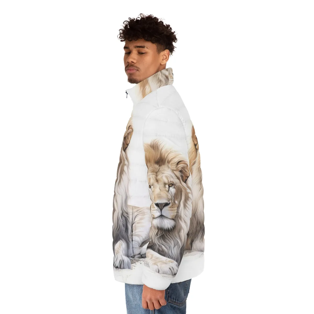 African Lion Puffer Jacket | Wildlife Nature Designs