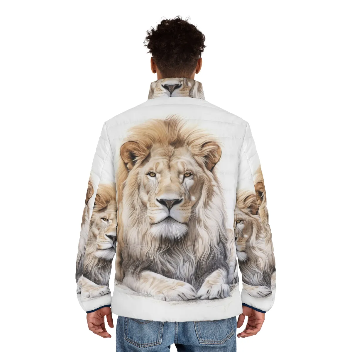 African Lion Puffer Jacket | Wildlife Nature Designs