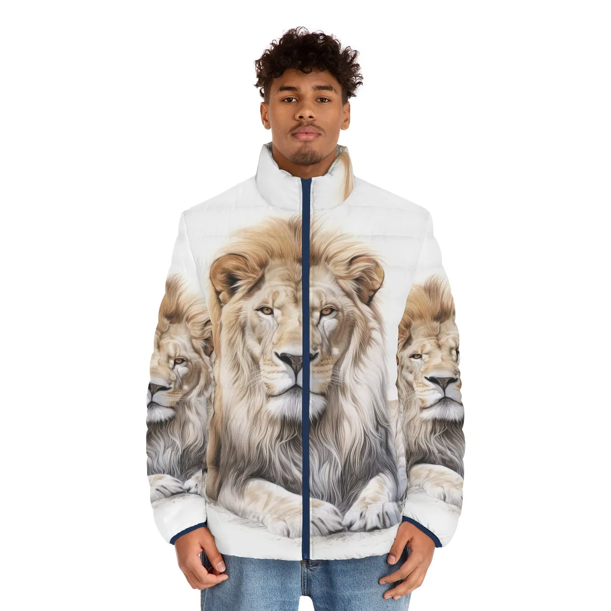 African Lion Puffer Jacket | Wildlife Nature Designs