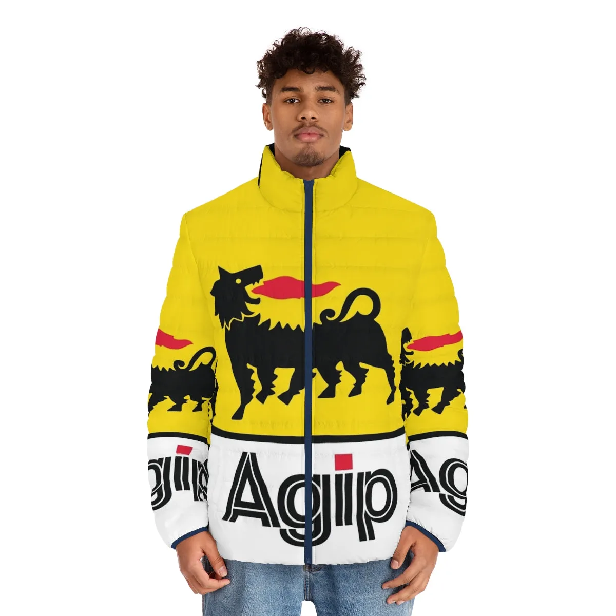 Agip Lubricants Logo 1968-1998 Italian Vintage Puffer Jacket