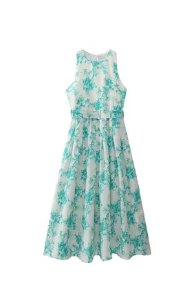 'Amelia' Sleeveless Printed Midi Dress