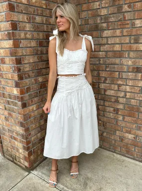Audrey Ruched Midi Skirt