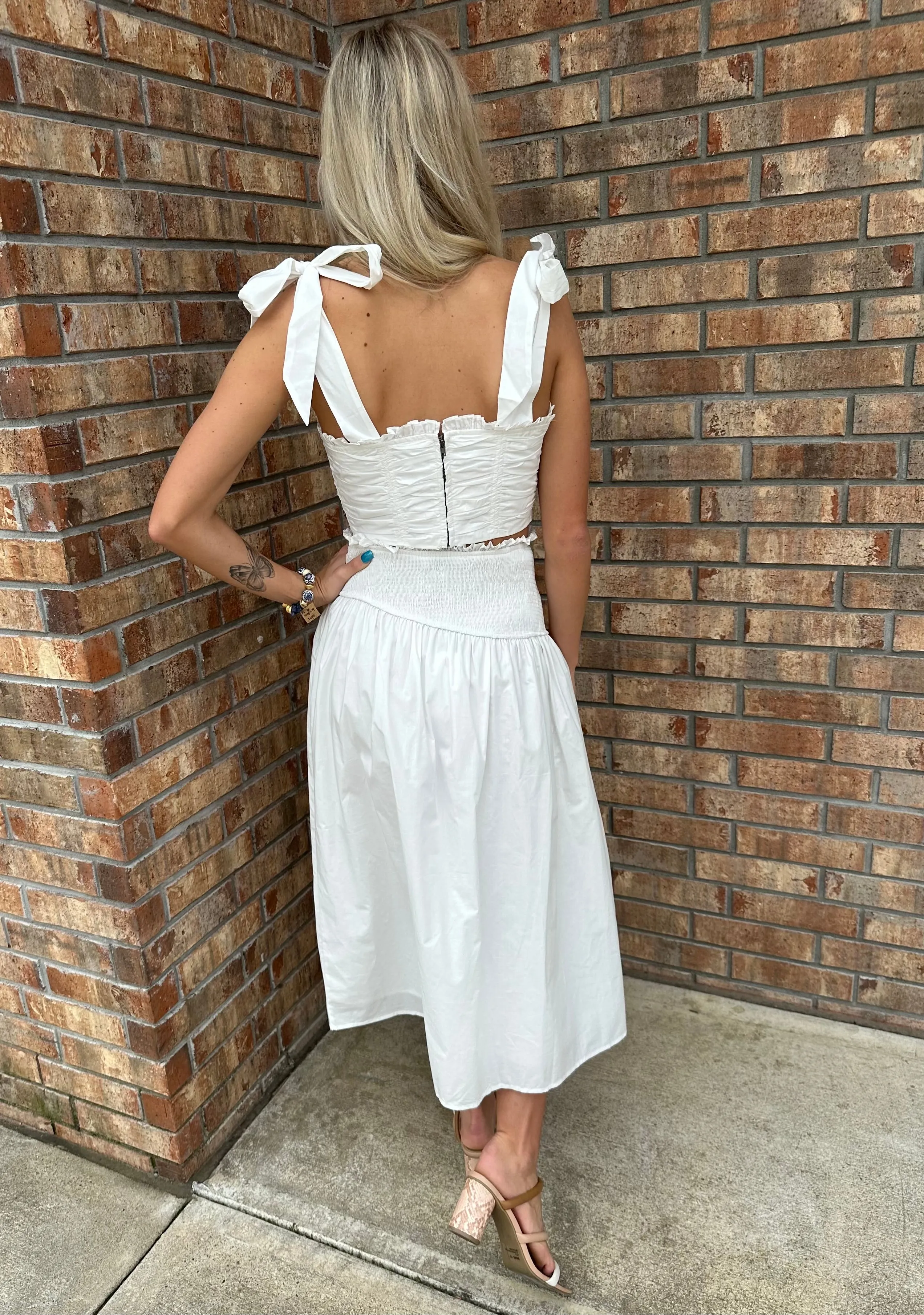 Audrey Ruched Midi Skirt