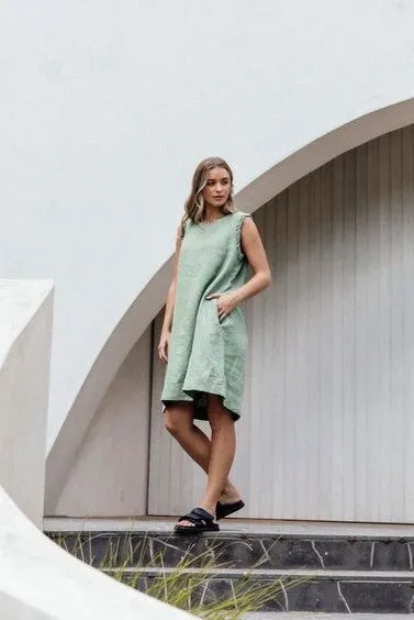 Bastia Dress - Fern Green