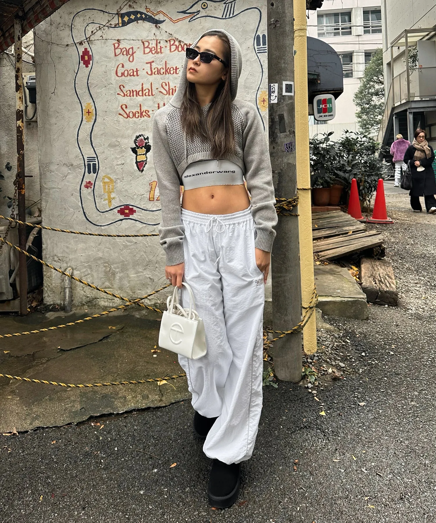 Bicolor nylon track pants