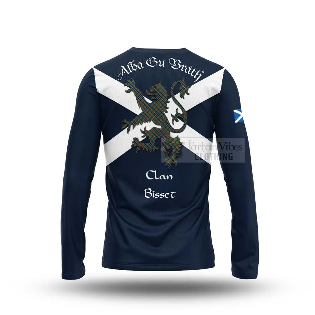 Bisset Tartan Lion Rampant Long Sleeve T-Shirt  Proudly Display Your Heritage with Alba Gu Brath and Clan Name