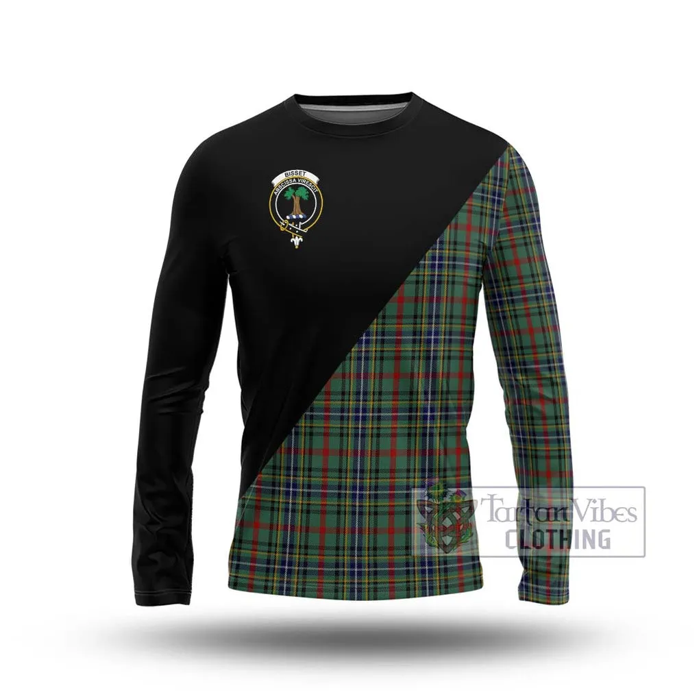 Bisset Tartan Long Sleeve T-Shirt with Family Crest and Military Logo Style