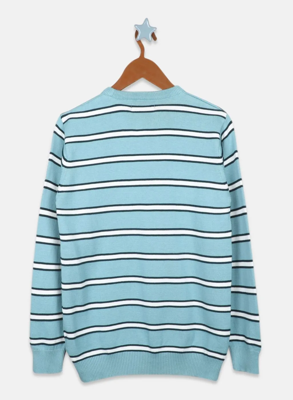 Boys Teal Blue Stripe Pullover