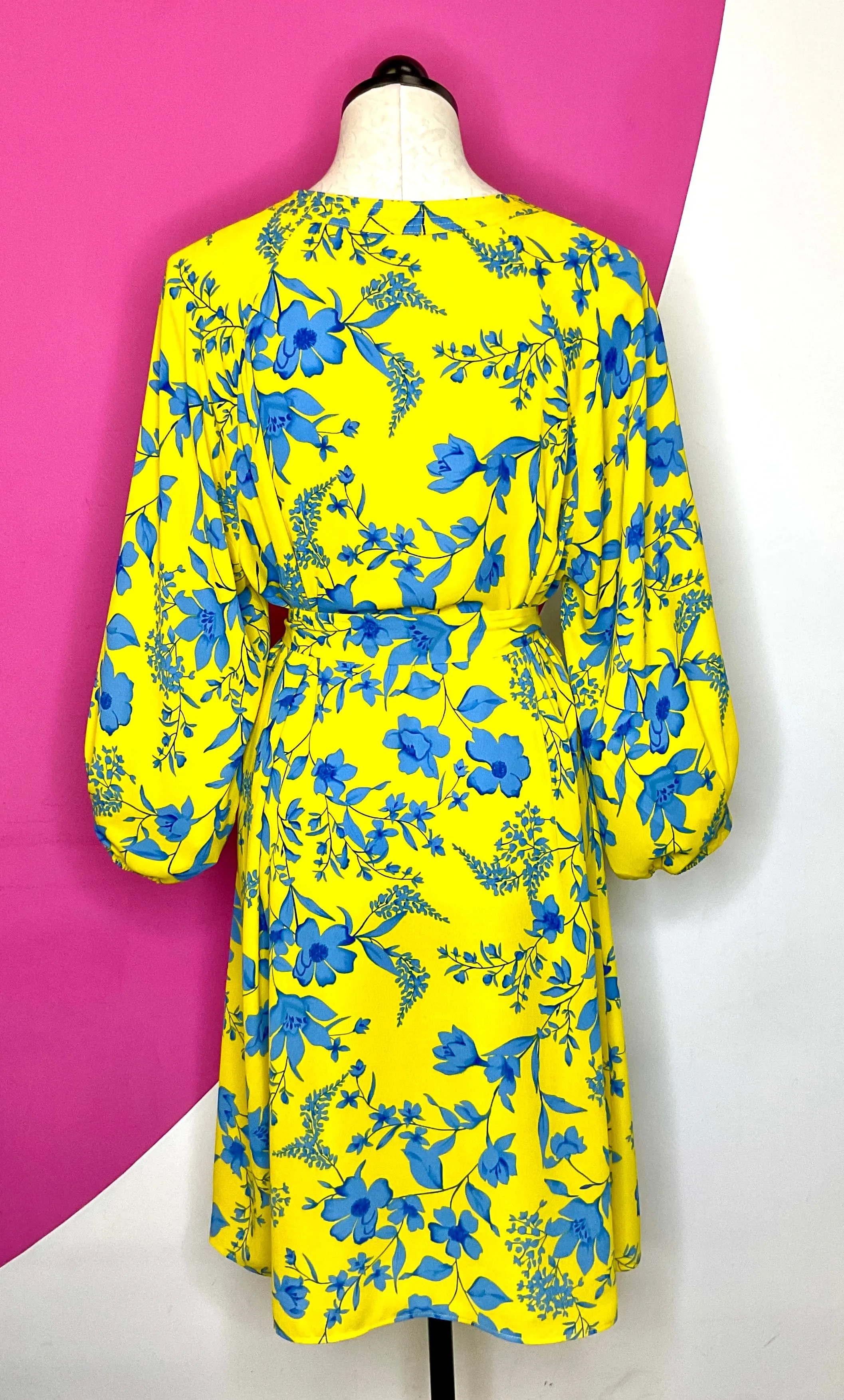 CABI LEMON DROP CHIFFON DRESS - XL