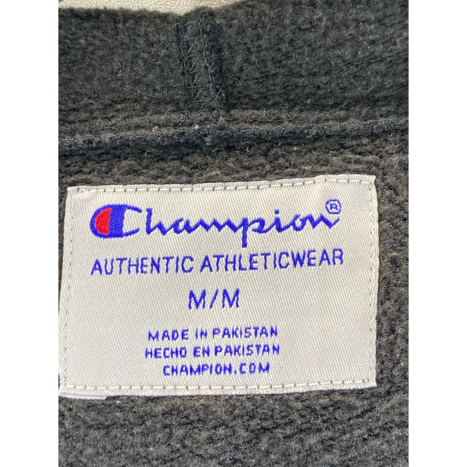 CHAMPION Men's Black Script Logo Patch Regular-Fit Pullover Hoodie SZ M