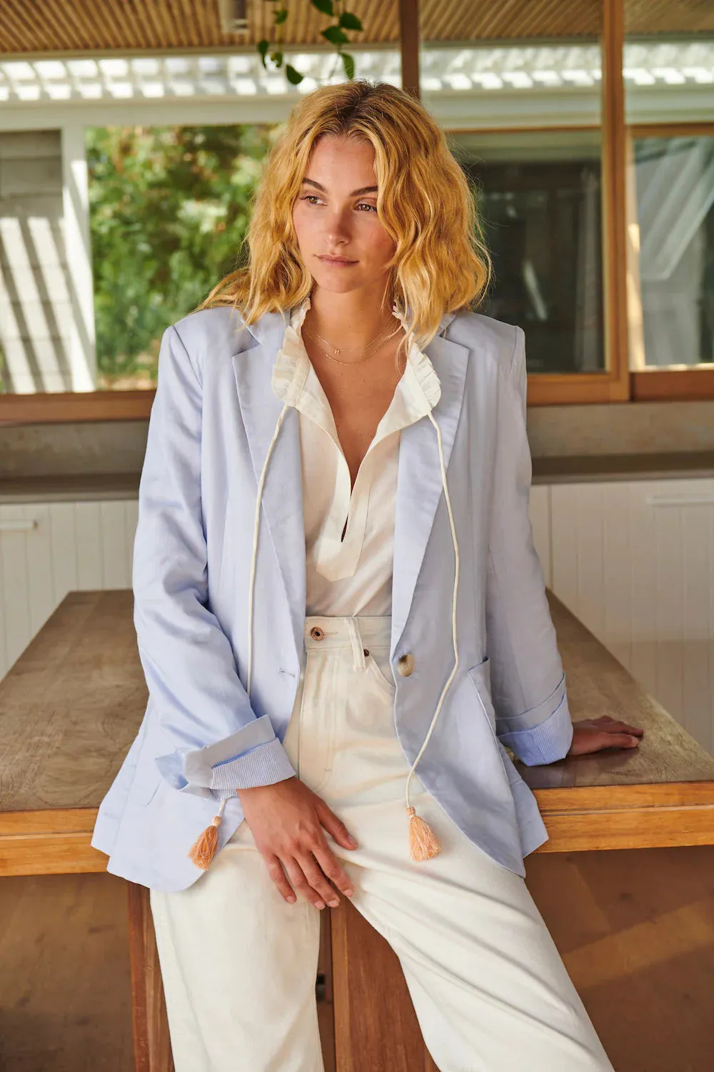 Channing Jacket in Sky Blue