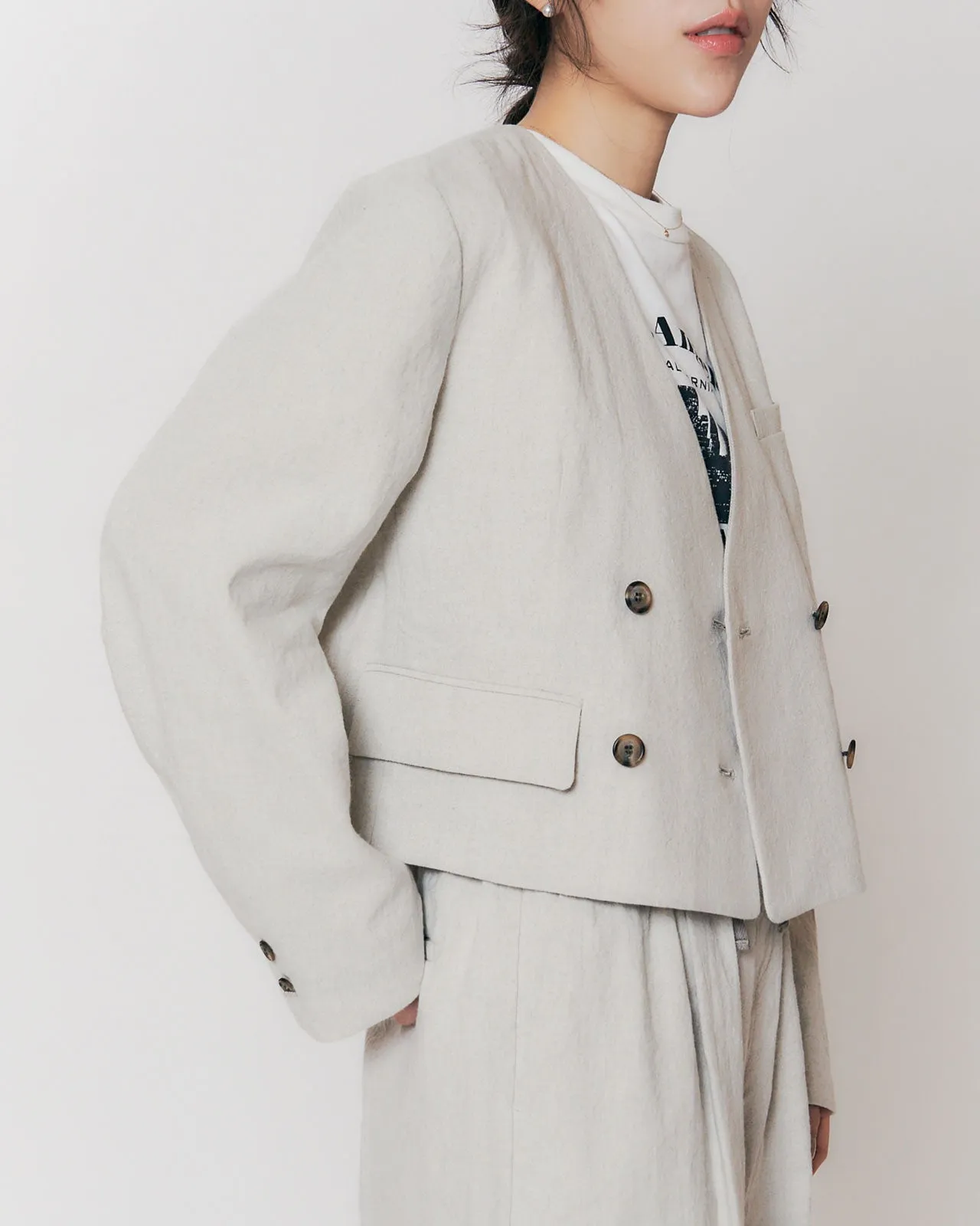 COTTON LINEN SHORT JACKET
