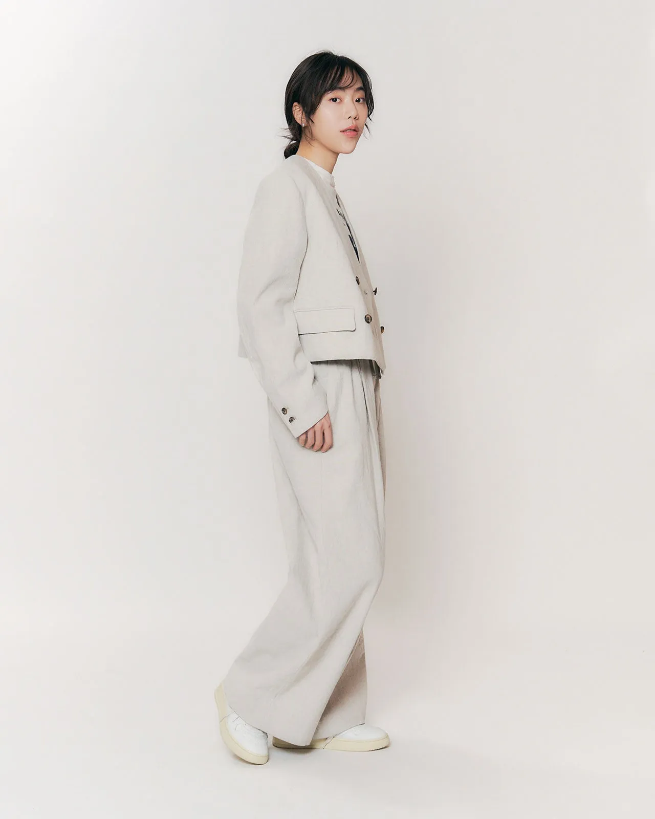 COTTON LINEN SHORT JACKET