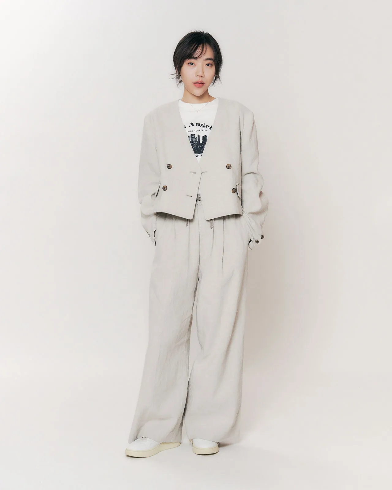 COTTON LINEN SHORT JACKET