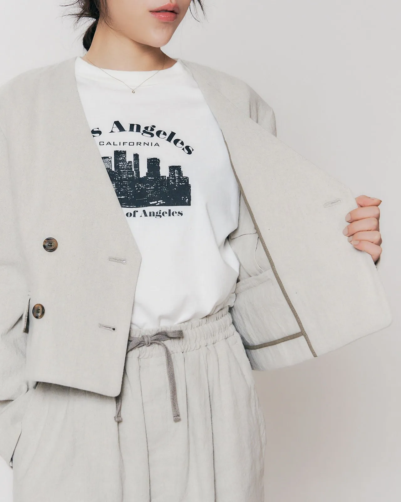 COTTON LINEN SHORT JACKET