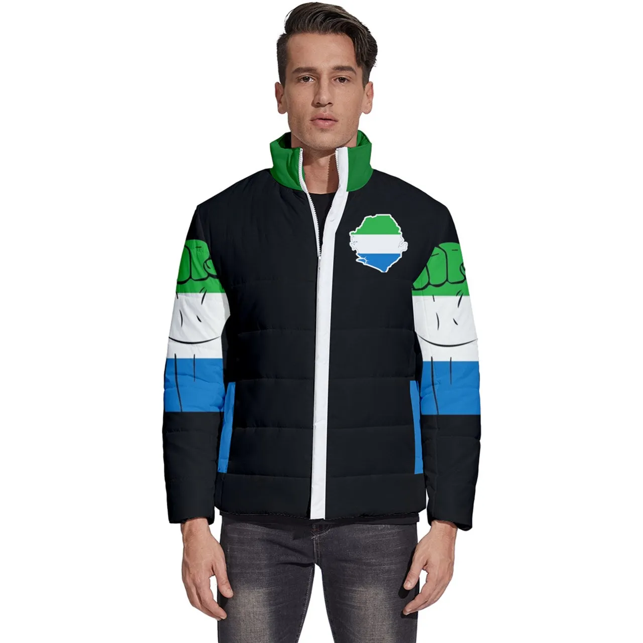 Custom DtheRebel Serria Leone Men's Puffer Bubble Jacket Coat