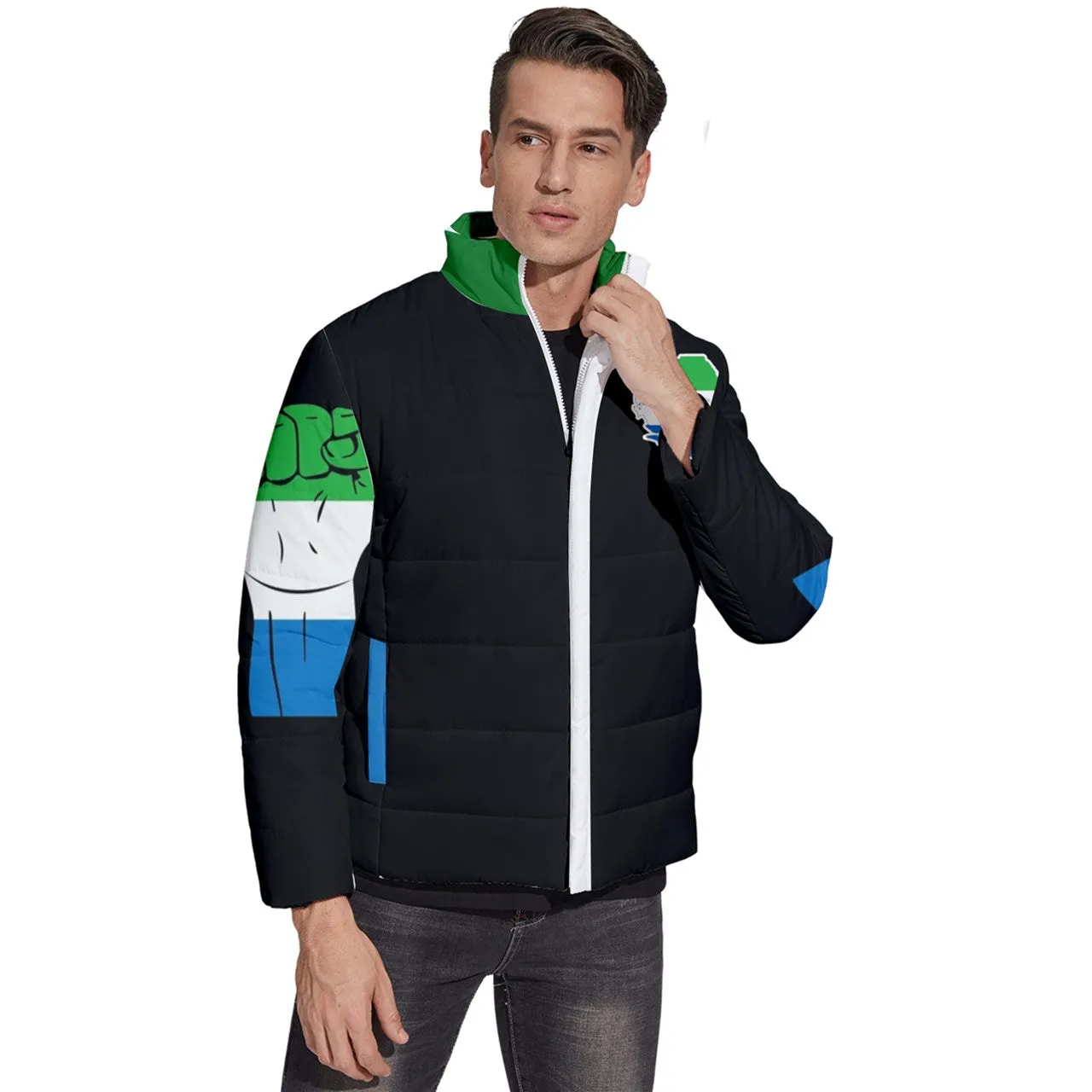 Custom DtheRebel Serria Leone Men's Puffer Bubble Jacket Coat