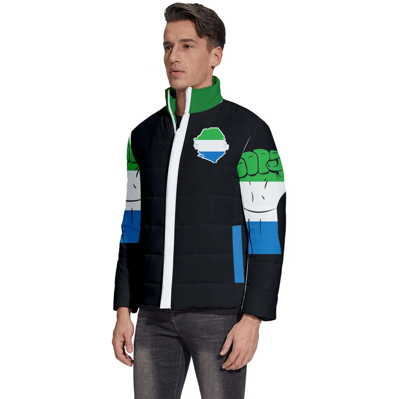 Custom DtheRebel Serria Leone Men's Puffer Bubble Jacket Coat