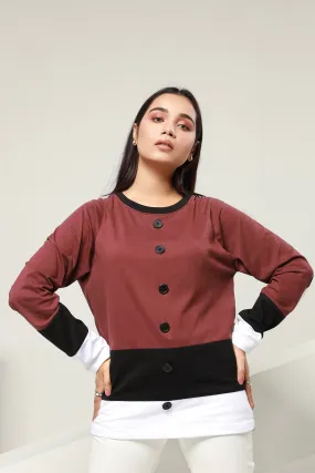 Cut & Sew Long T-Shirt (Plus Size) - P21- WT0015P
