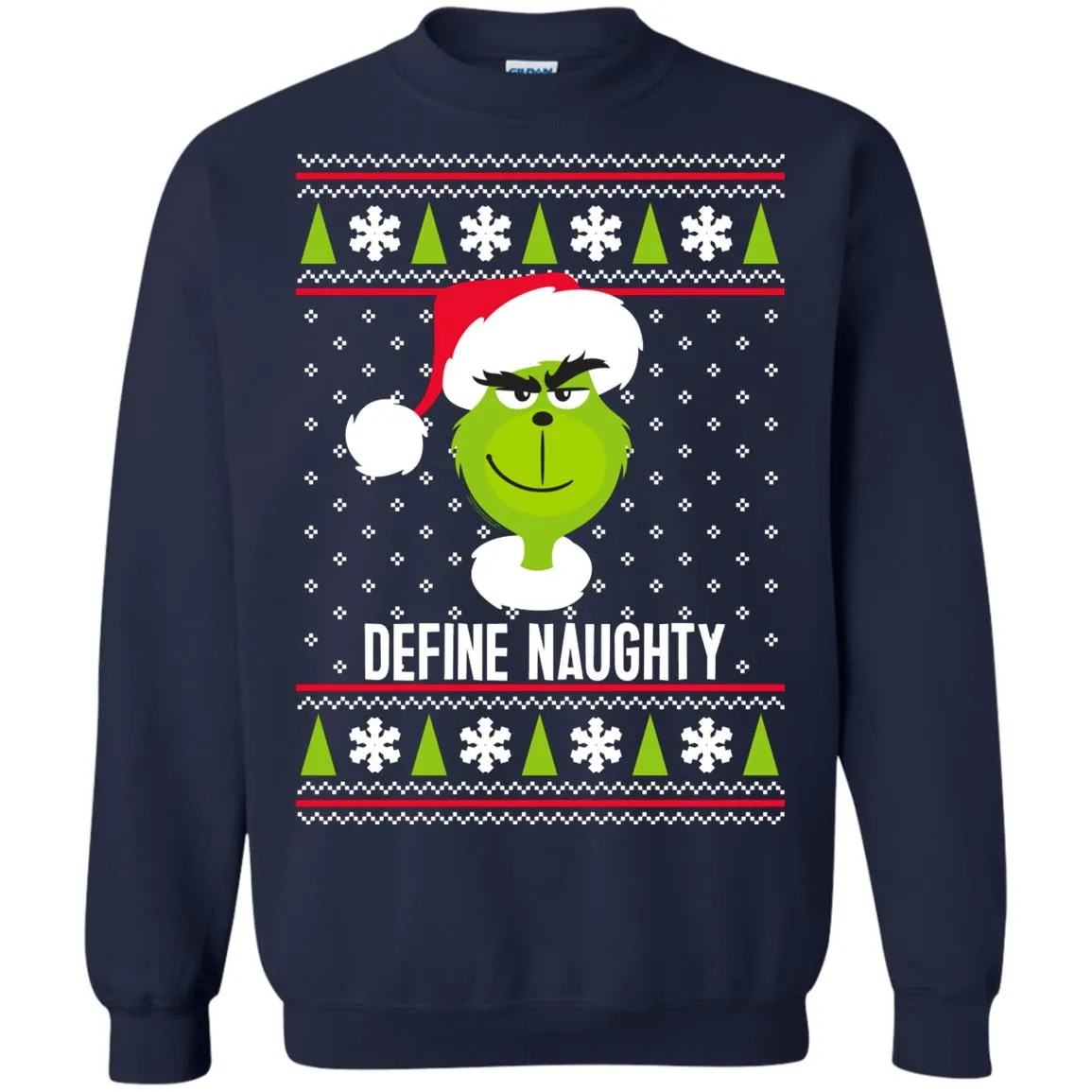 Dr. Seuss The Grinch Naughty Grinch Christmas Sweatshirt Unisex Crewneck Pullover Sweatshirt