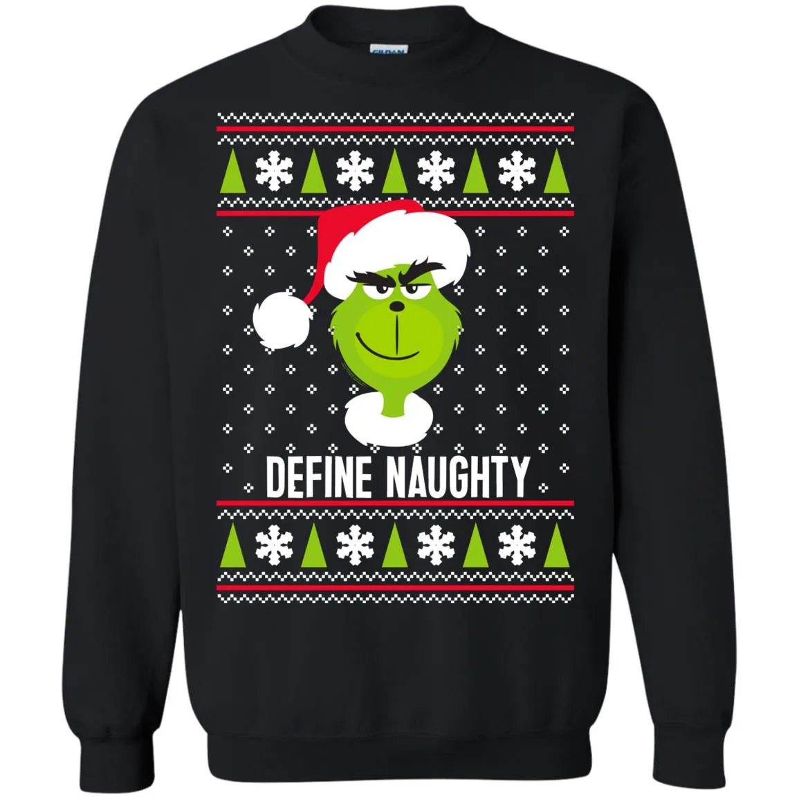 Dr. Seuss The Grinch Naughty Grinch Christmas Sweatshirt Unisex Crewneck Pullover Sweatshirt