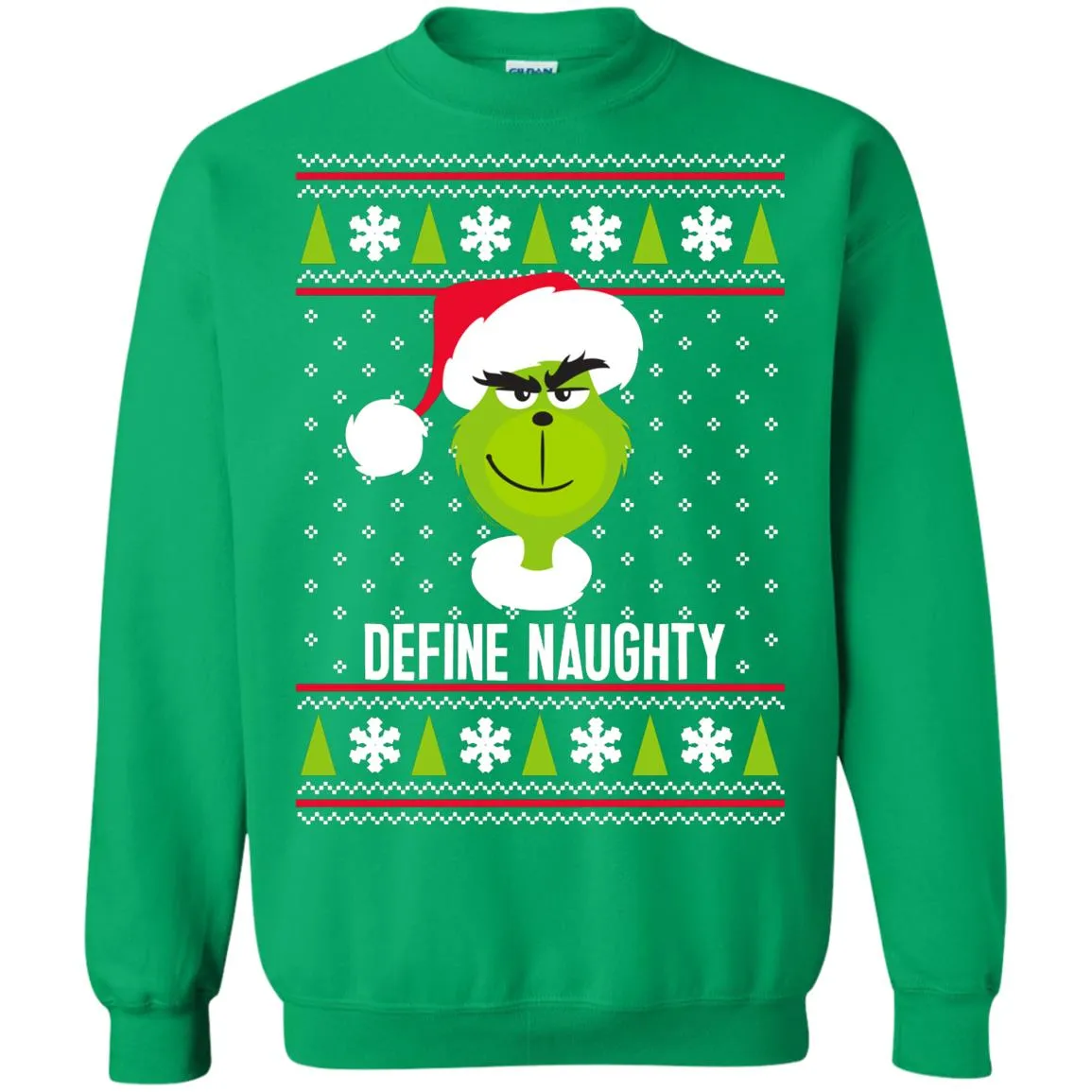 Dr. Seuss The Grinch Naughty Grinch Christmas Sweatshirt Unisex Crewneck Pullover Sweatshirt
