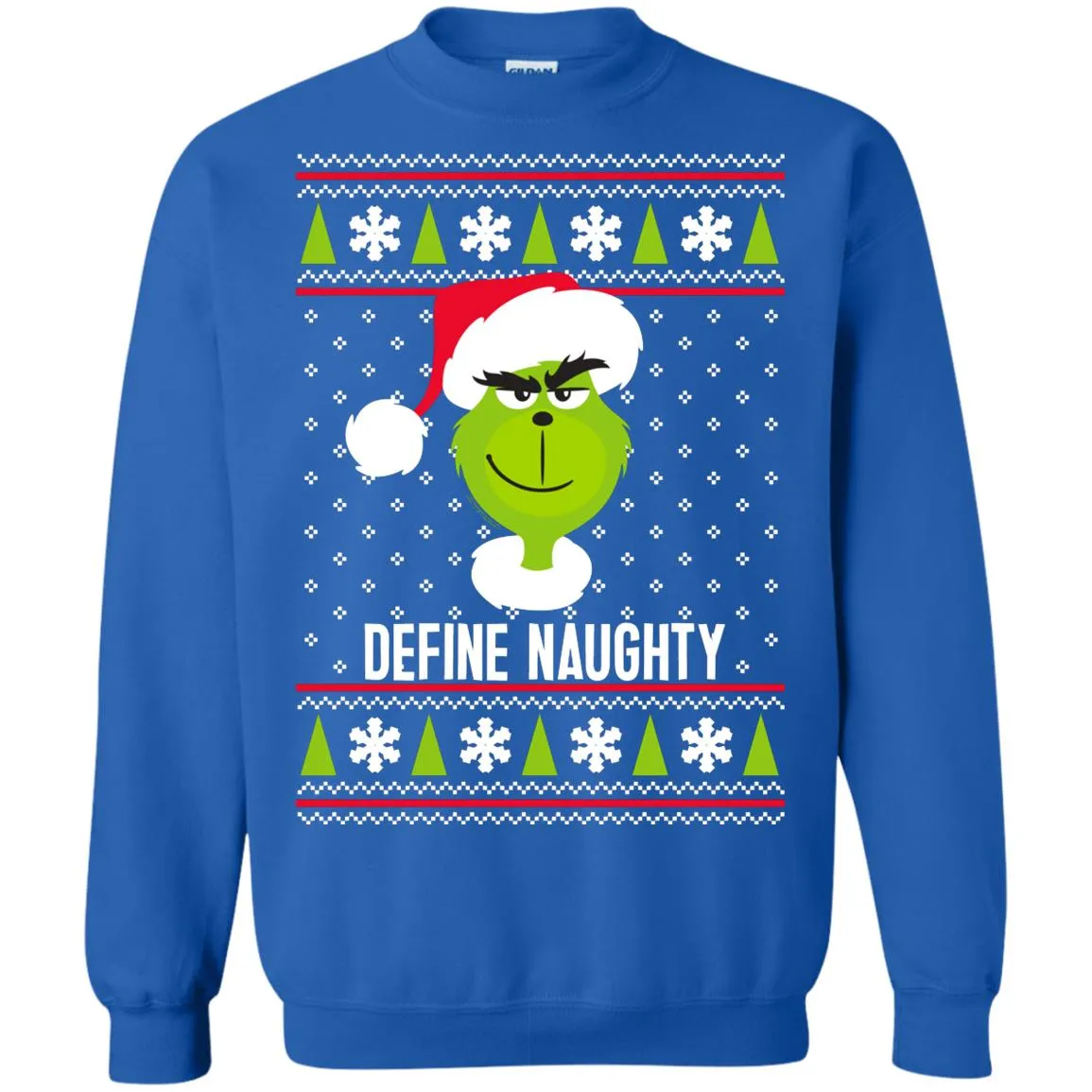 Dr. Seuss The Grinch Naughty Grinch Christmas Sweatshirt Unisex Crewneck Pullover Sweatshirt