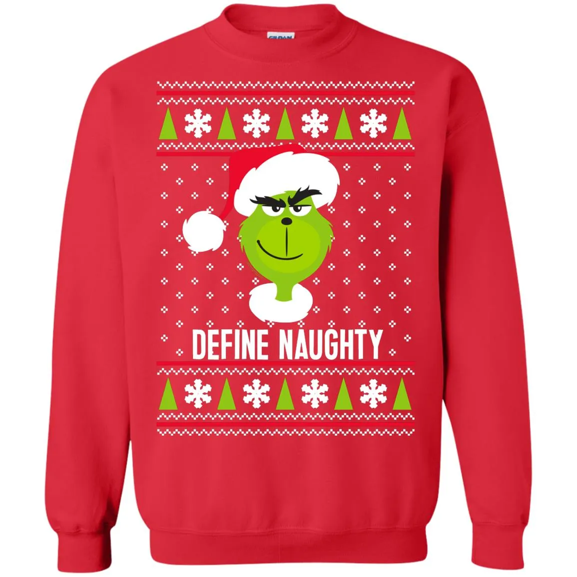 Dr. Seuss The Grinch Naughty Grinch Christmas Sweatshirt Unisex Crewneck Pullover Sweatshirt
