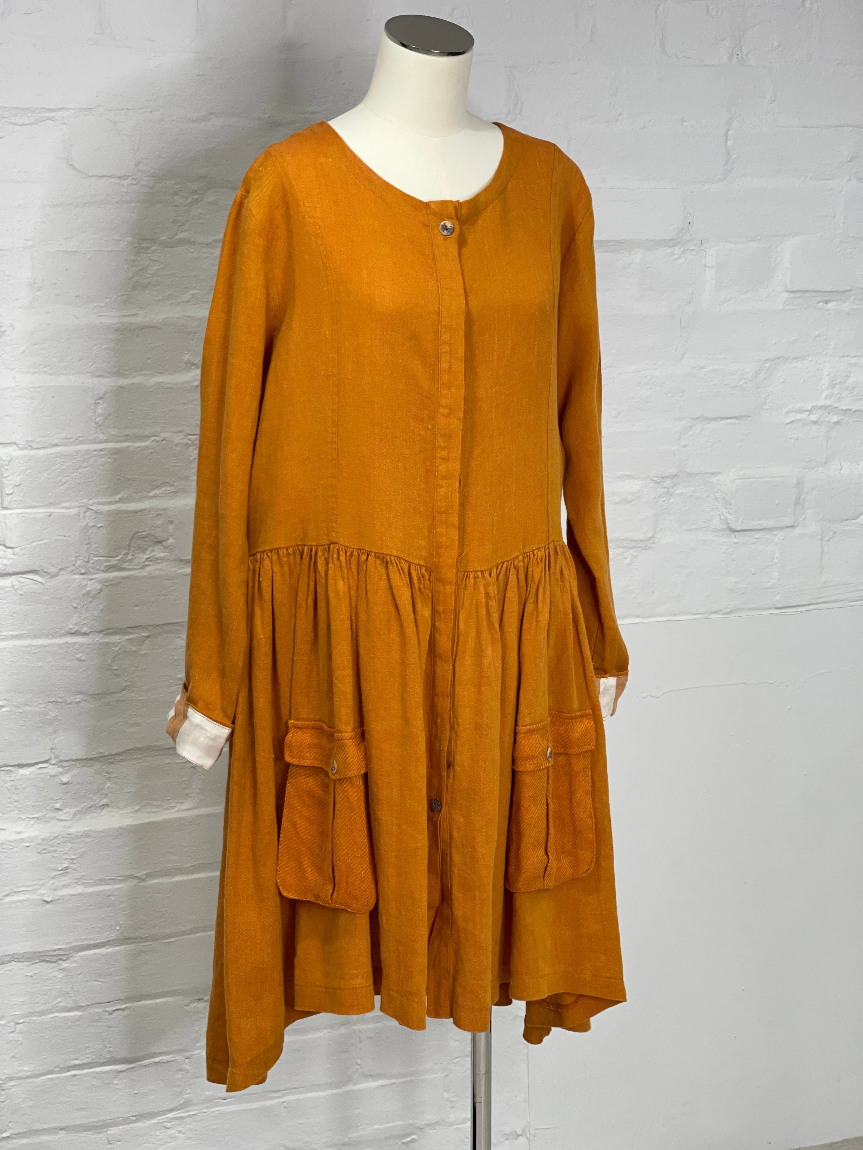 Duster Jacket Dress in Orange Shot