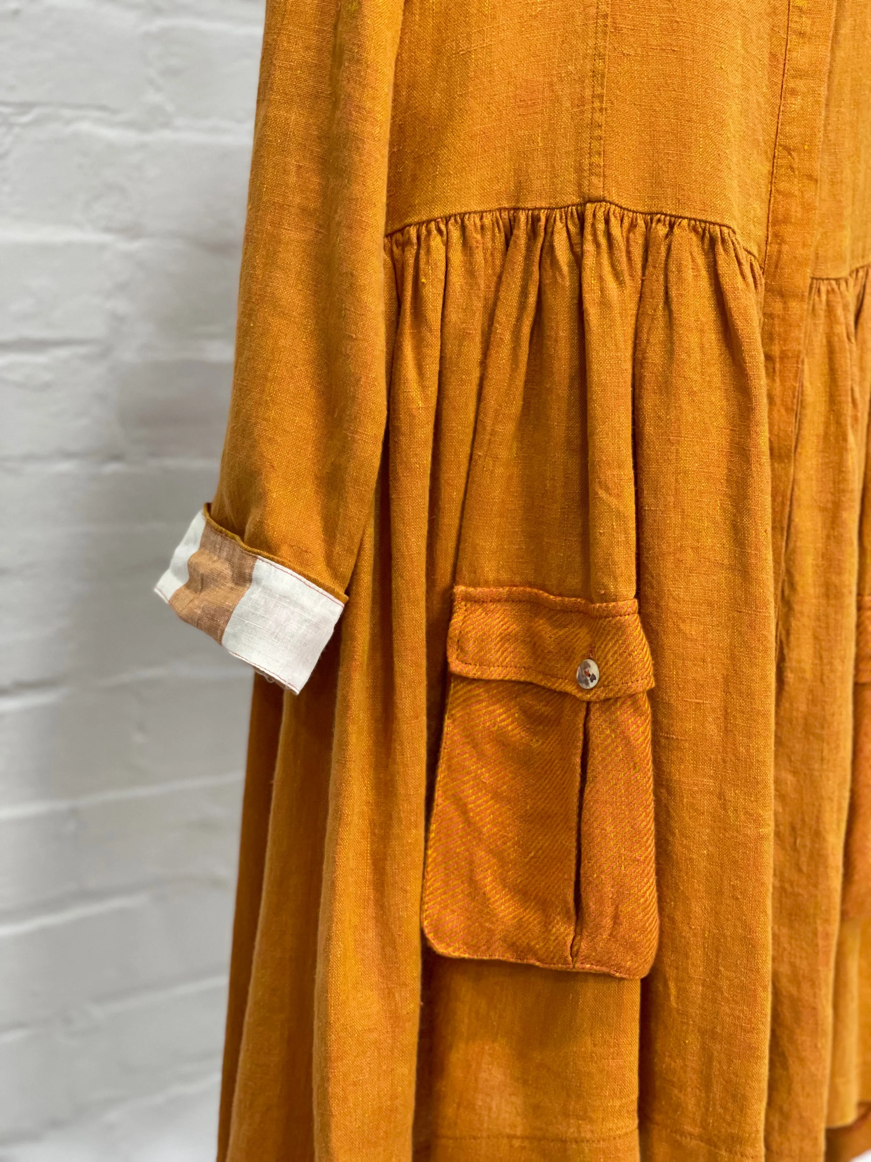 Duster Jacket Dress in Orange Shot