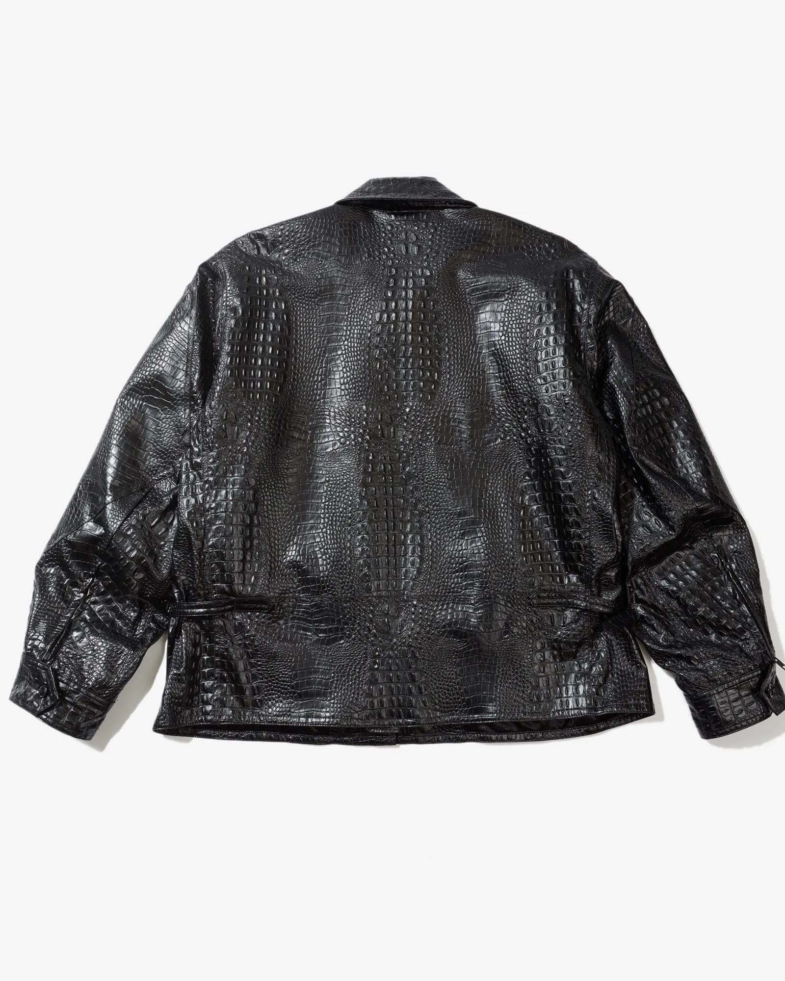 Engineered Garments G8 Jacket Black Alligator Embossed Fake Leather