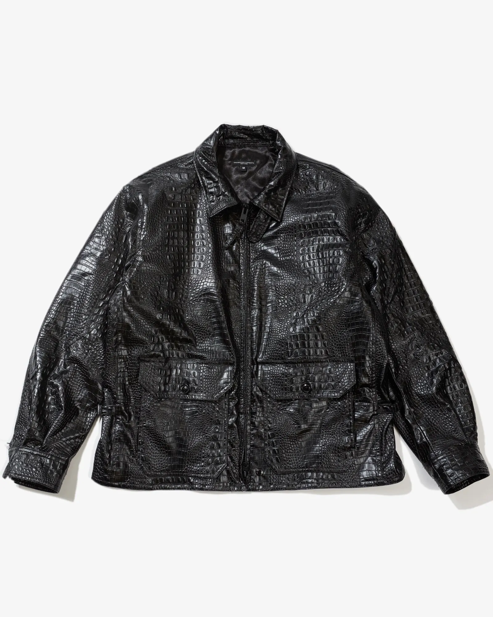 Engineered Garments G8 Jacket Black Alligator Embossed Fake Leather