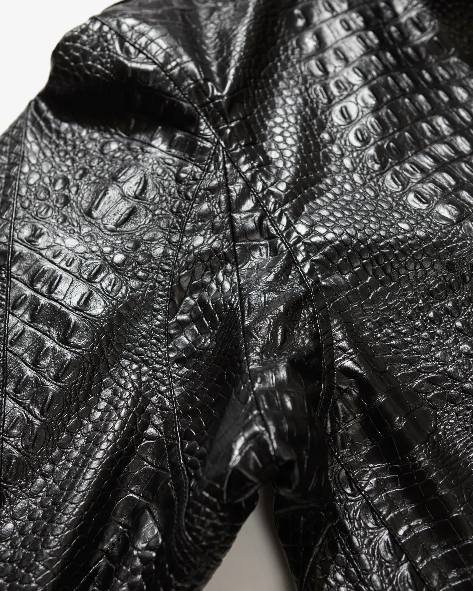 Engineered Garments G8 Jacket Black Alligator Embossed Fake Leather