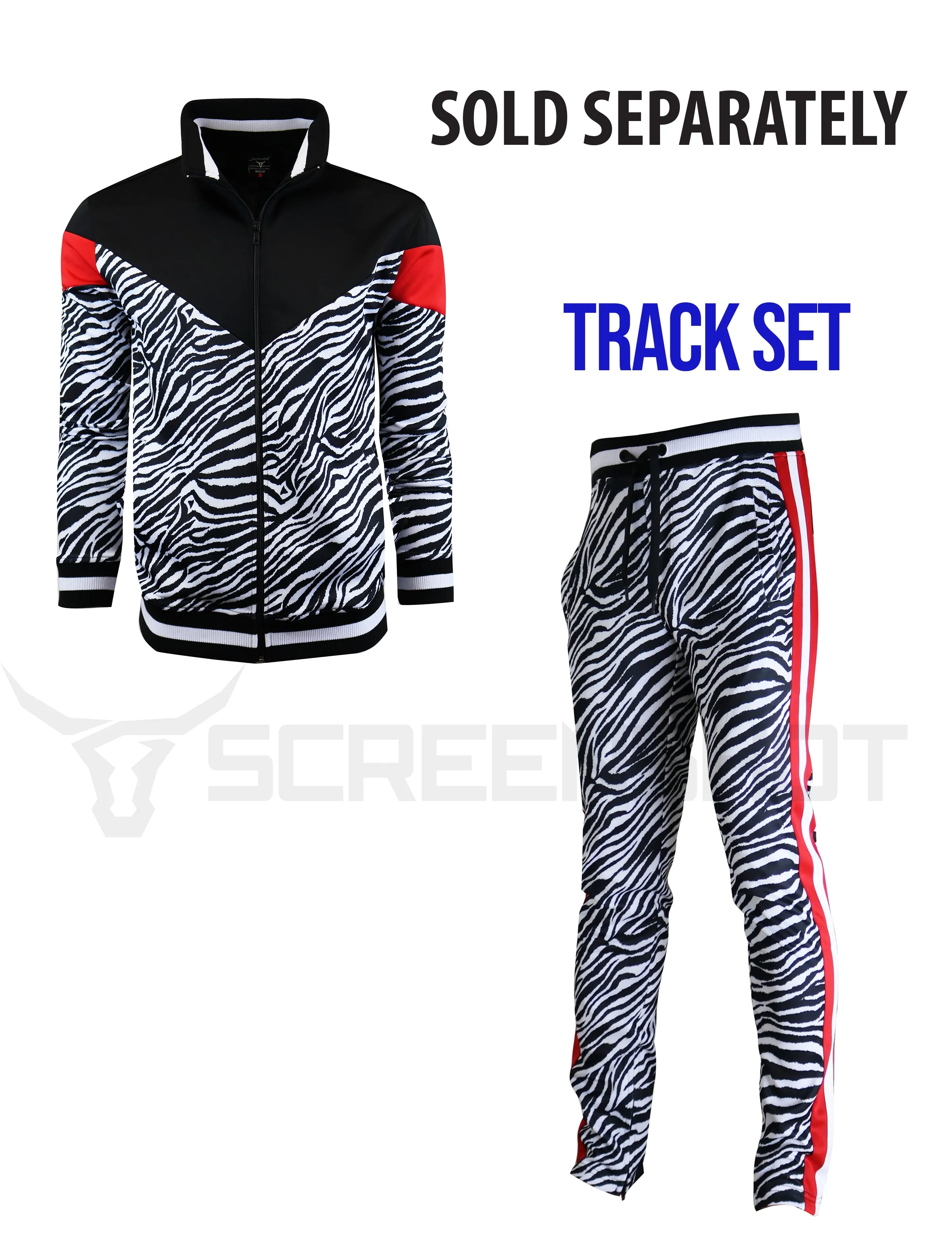 F11005-ANIMAL PRINT TRACK JACKET (BLACK/ZB)