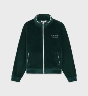Faubourg Velour Track Jacket - Forest Green/Cream