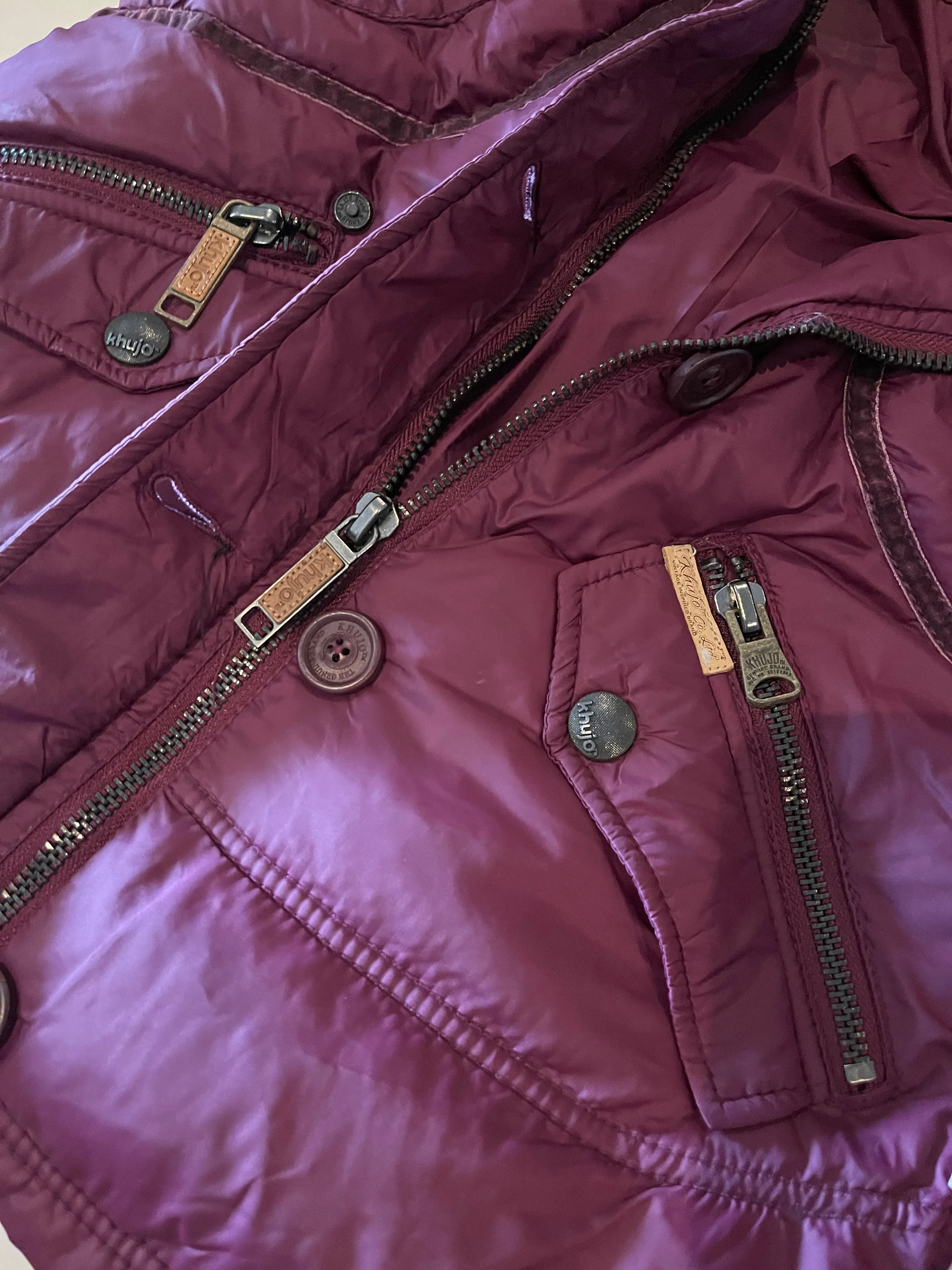 Khujo Burgundy Puffer Jacket