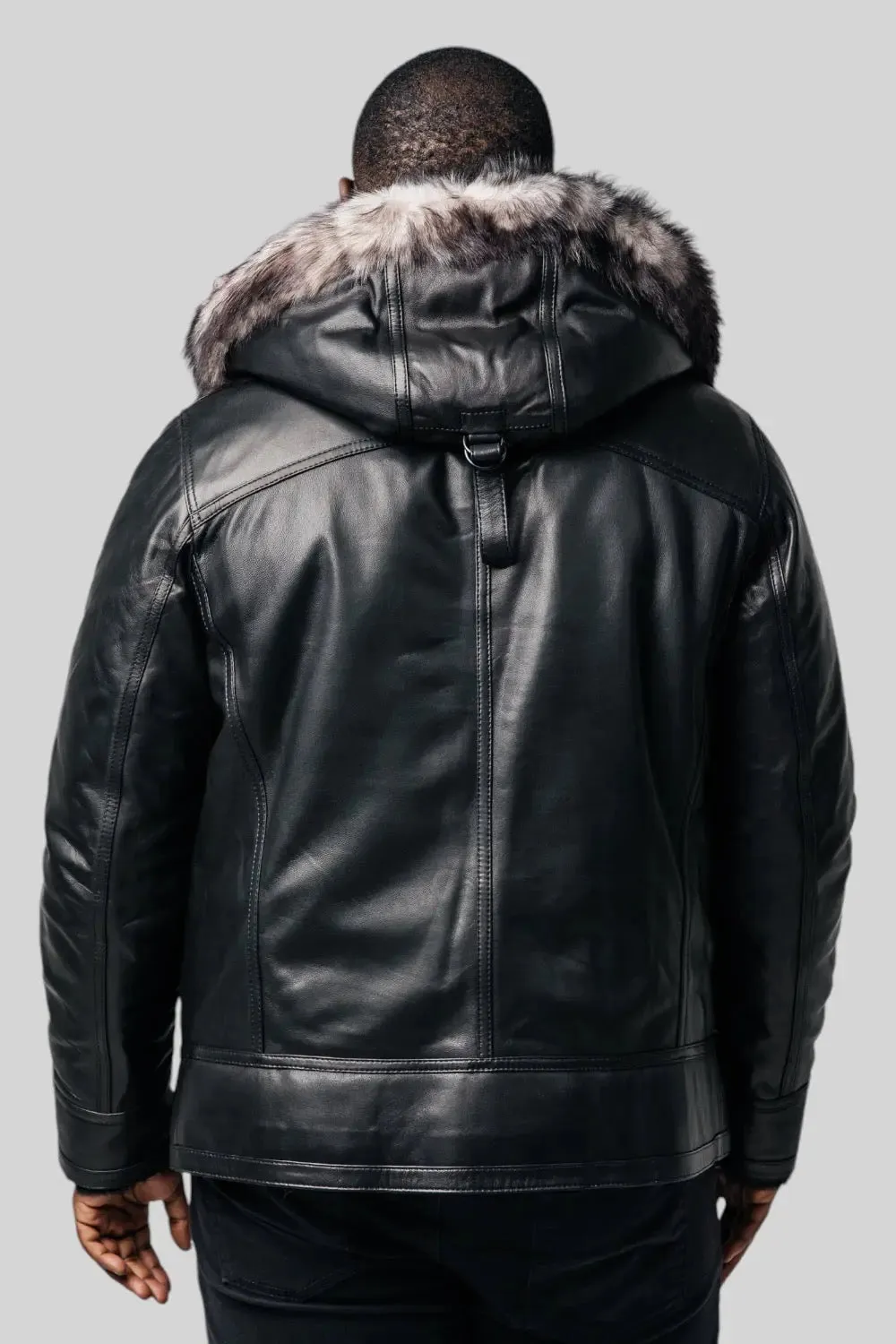 Laurent Hooded Shearing Leather Jacket