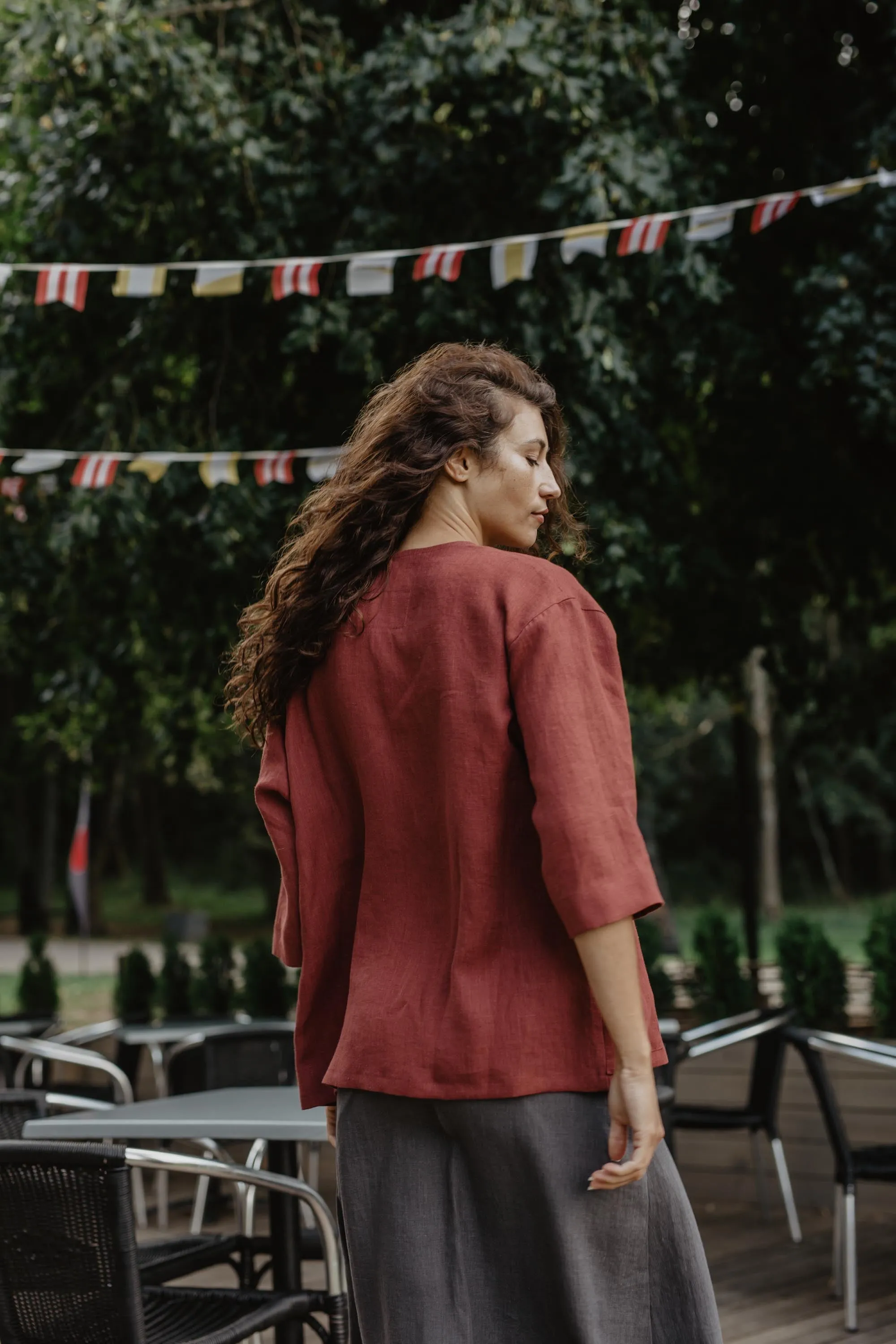 Linen oversized jacket Kyiv by AmourLinen