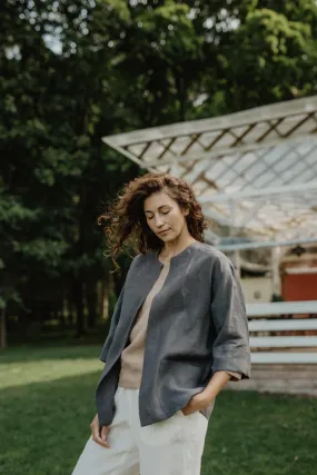 Linen oversized jacket Kyiv by AmourLinen