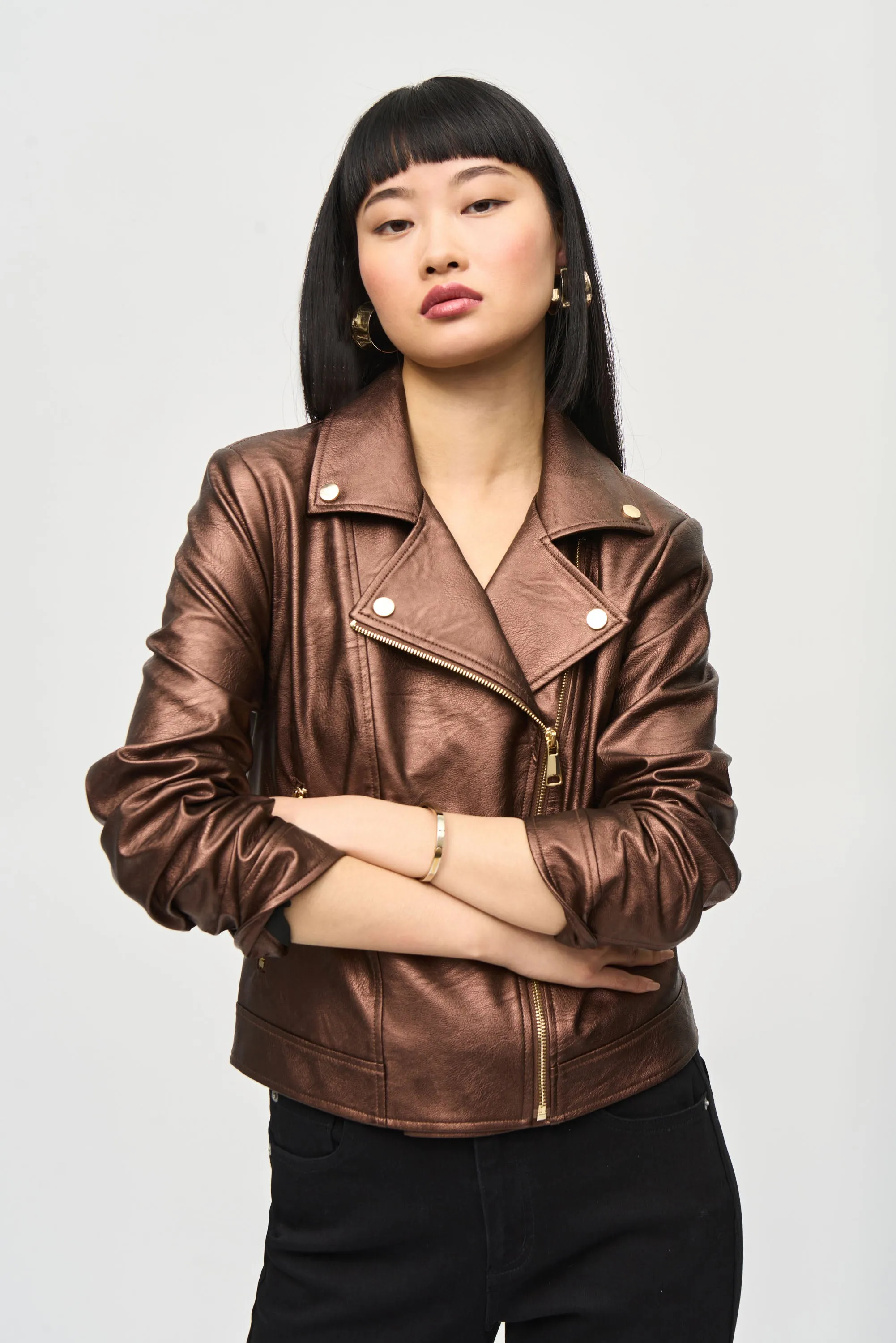 METALLIC MOTO JACKET