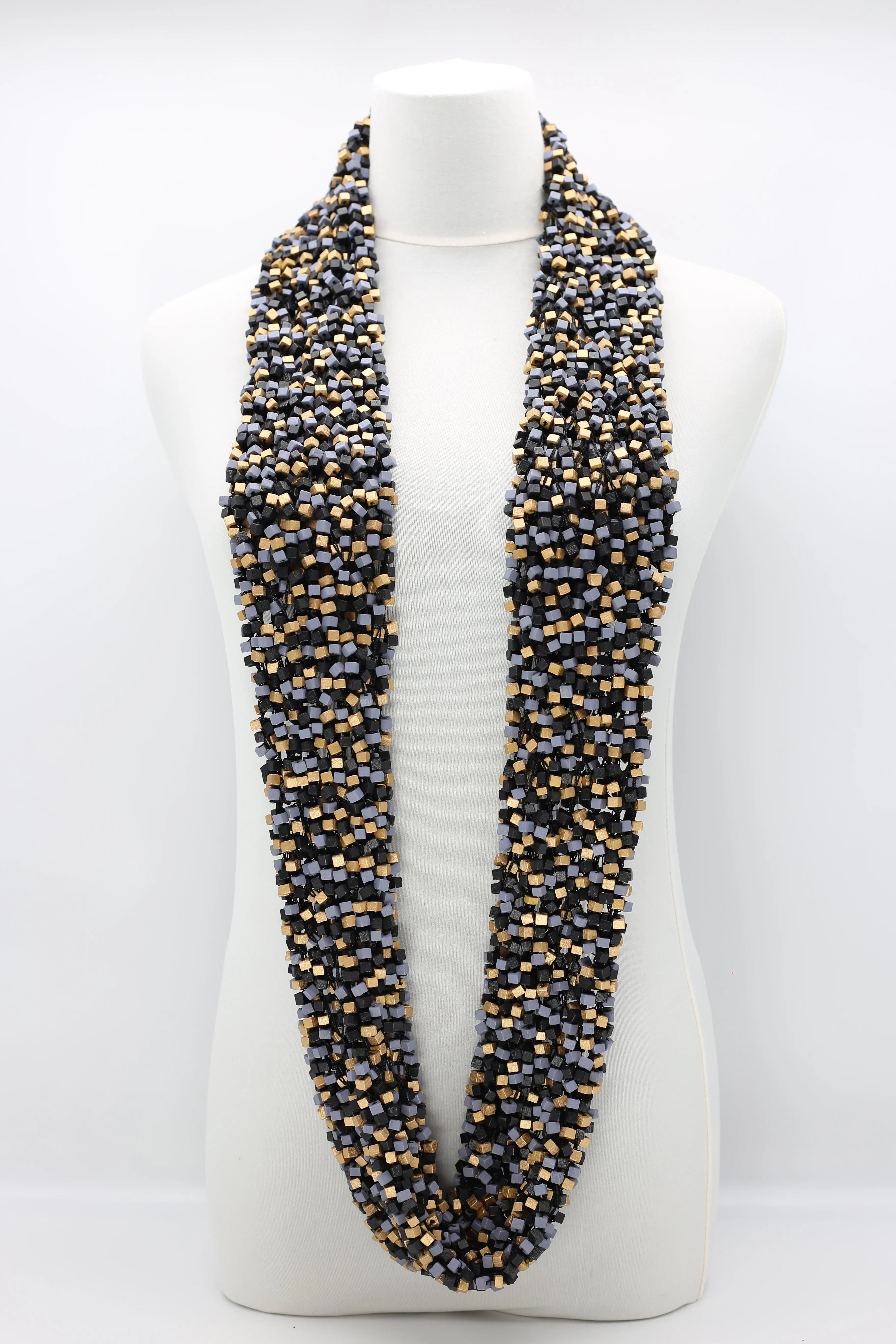 MIX COLOUR PASHMINA FISHNET INFINITY SCARF - LARGE