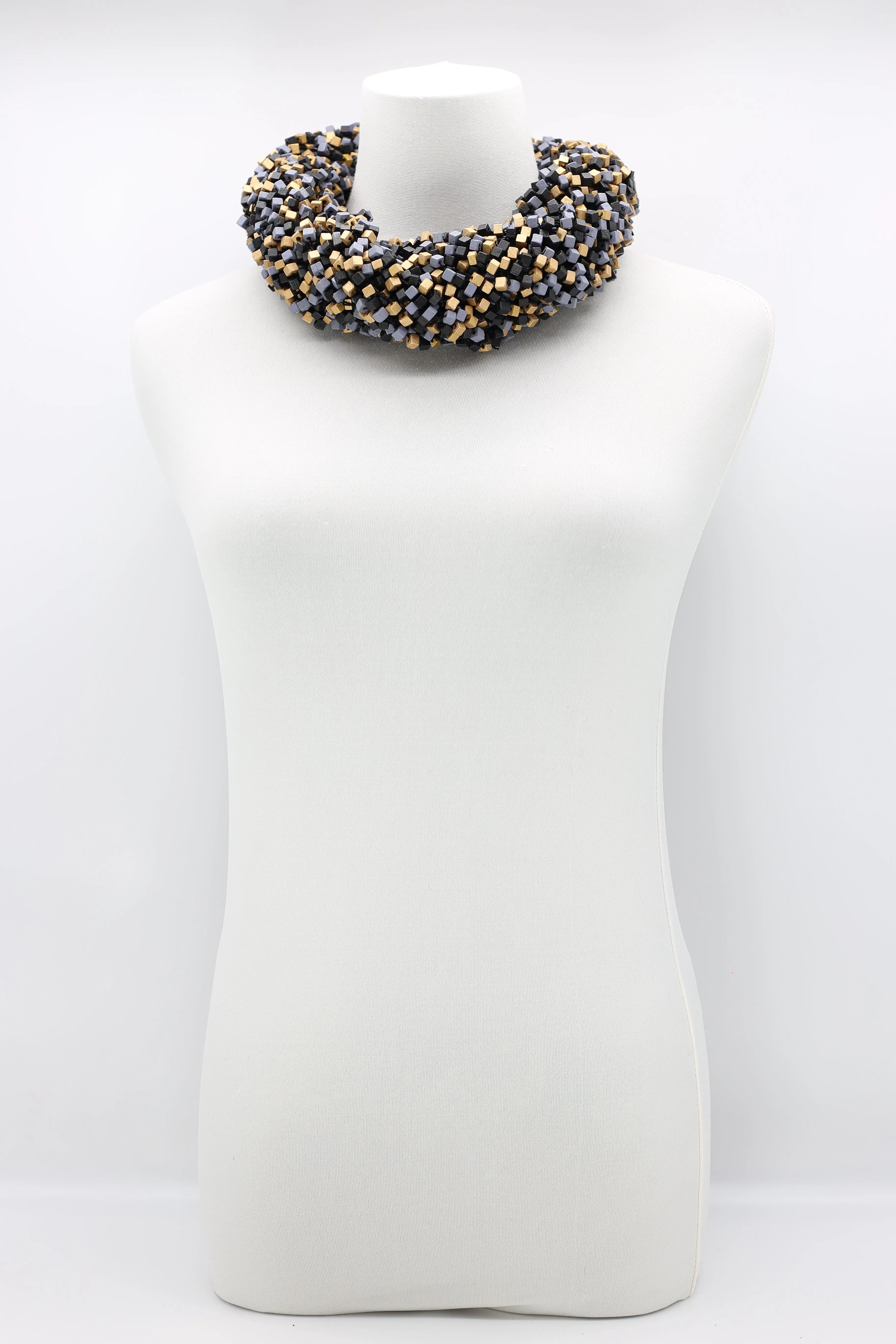MIX COLOUR PASHMINA FISHNET INFINITY SCARF - LARGE