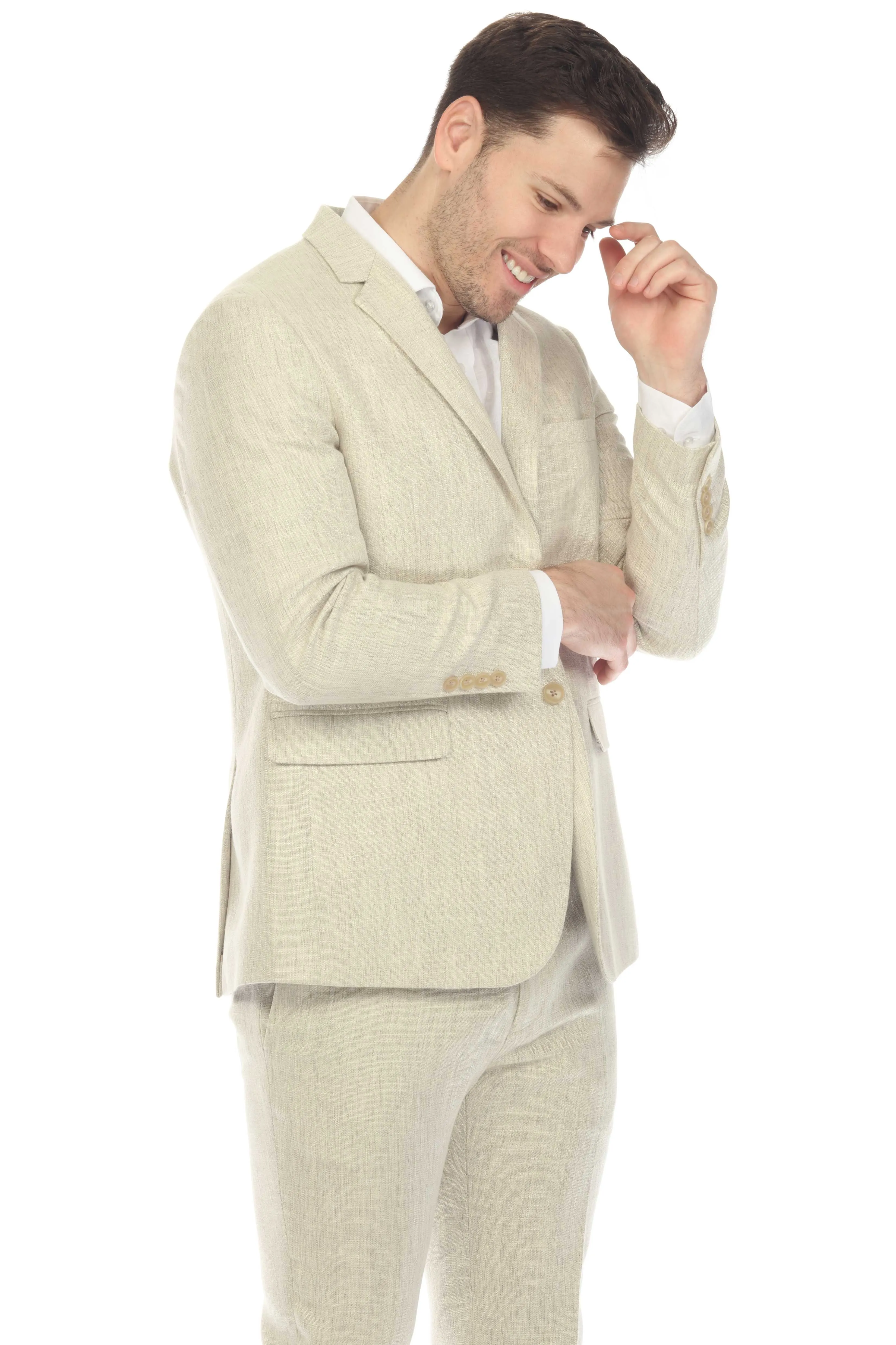 Mojito Reserve Men's Textured Poly Linen Blend Suit