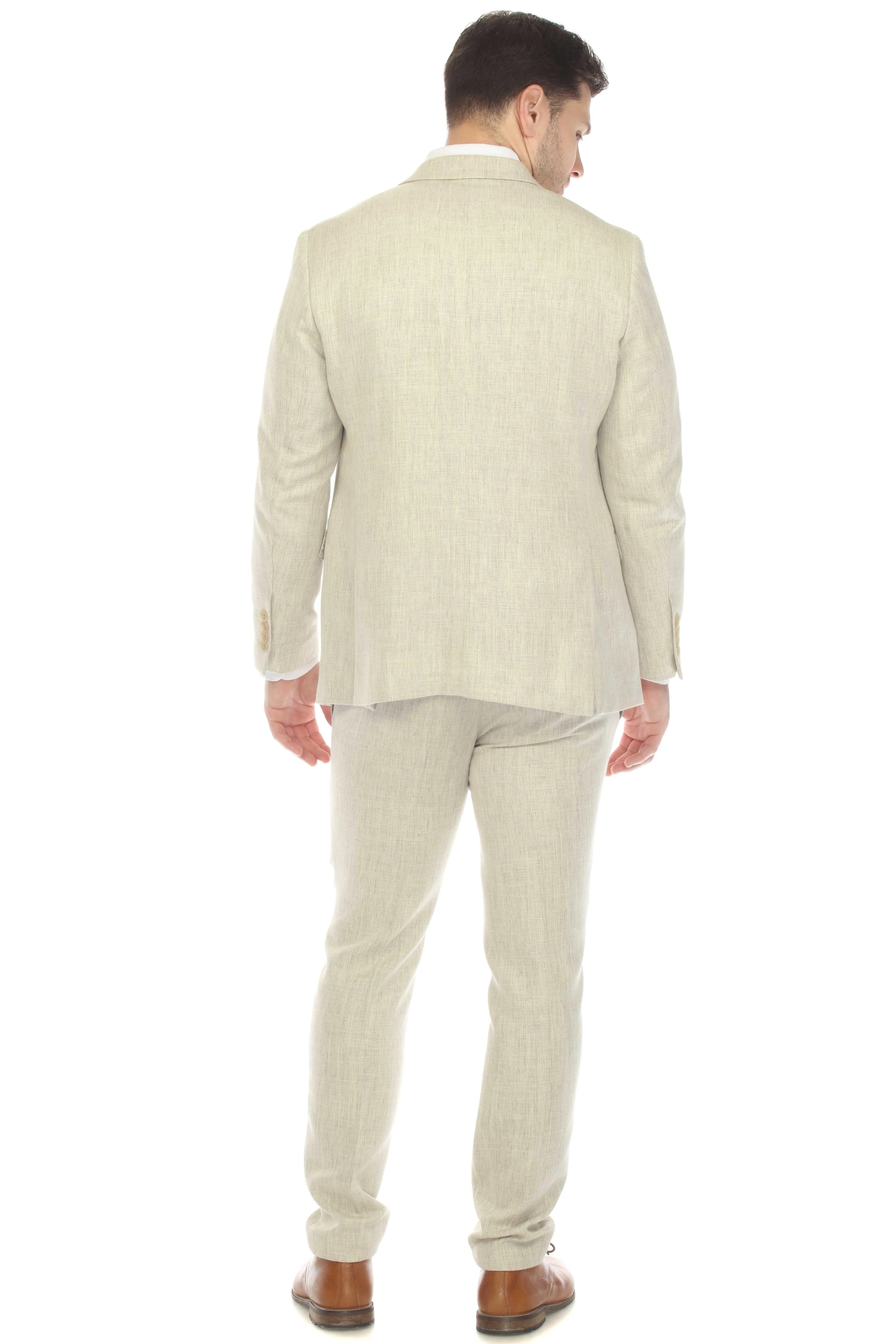 Mojito Reserve Men's Textured Poly Linen Blend Suit