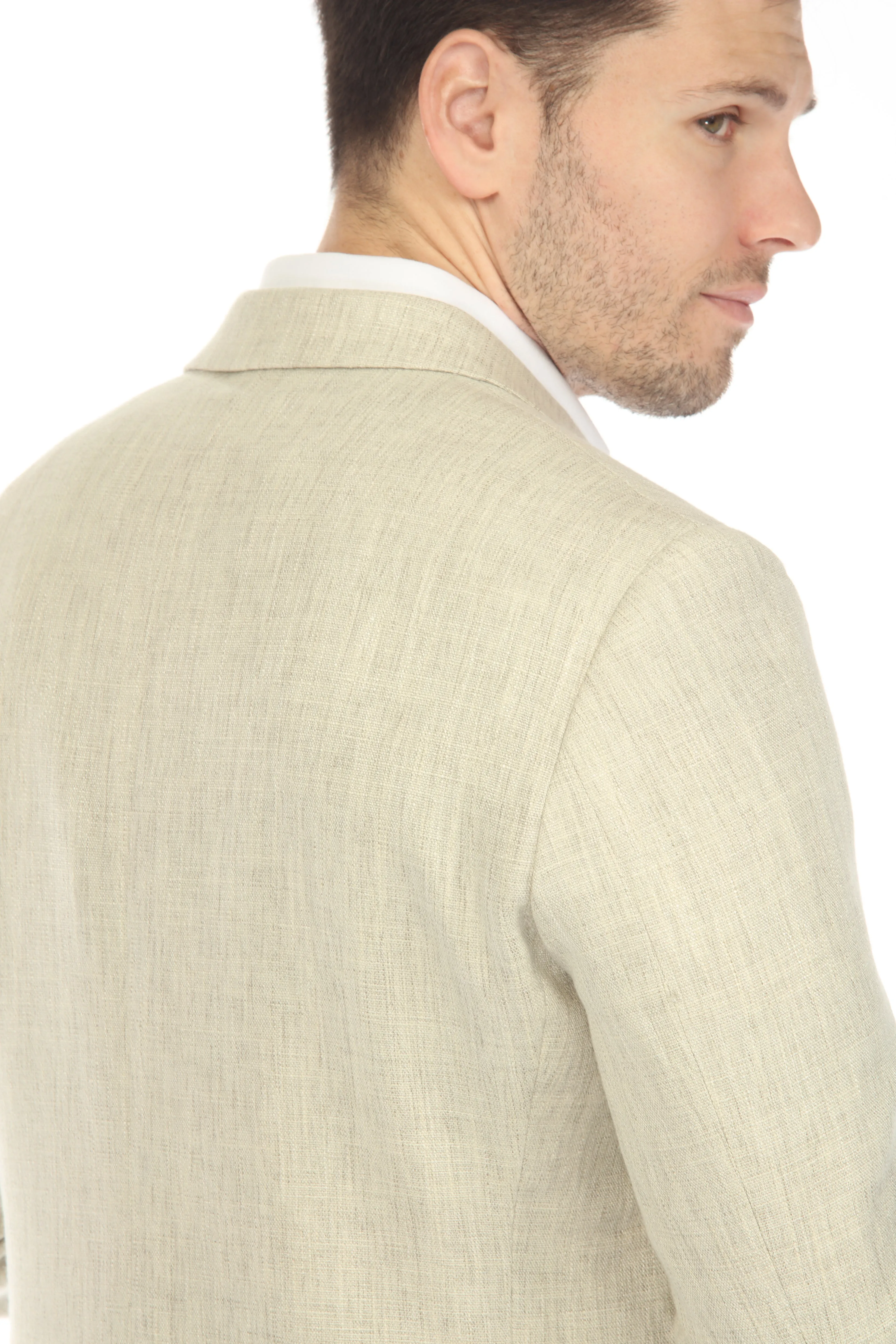 Mojito Reserve Men's Textured Poly Linen Blend Suit