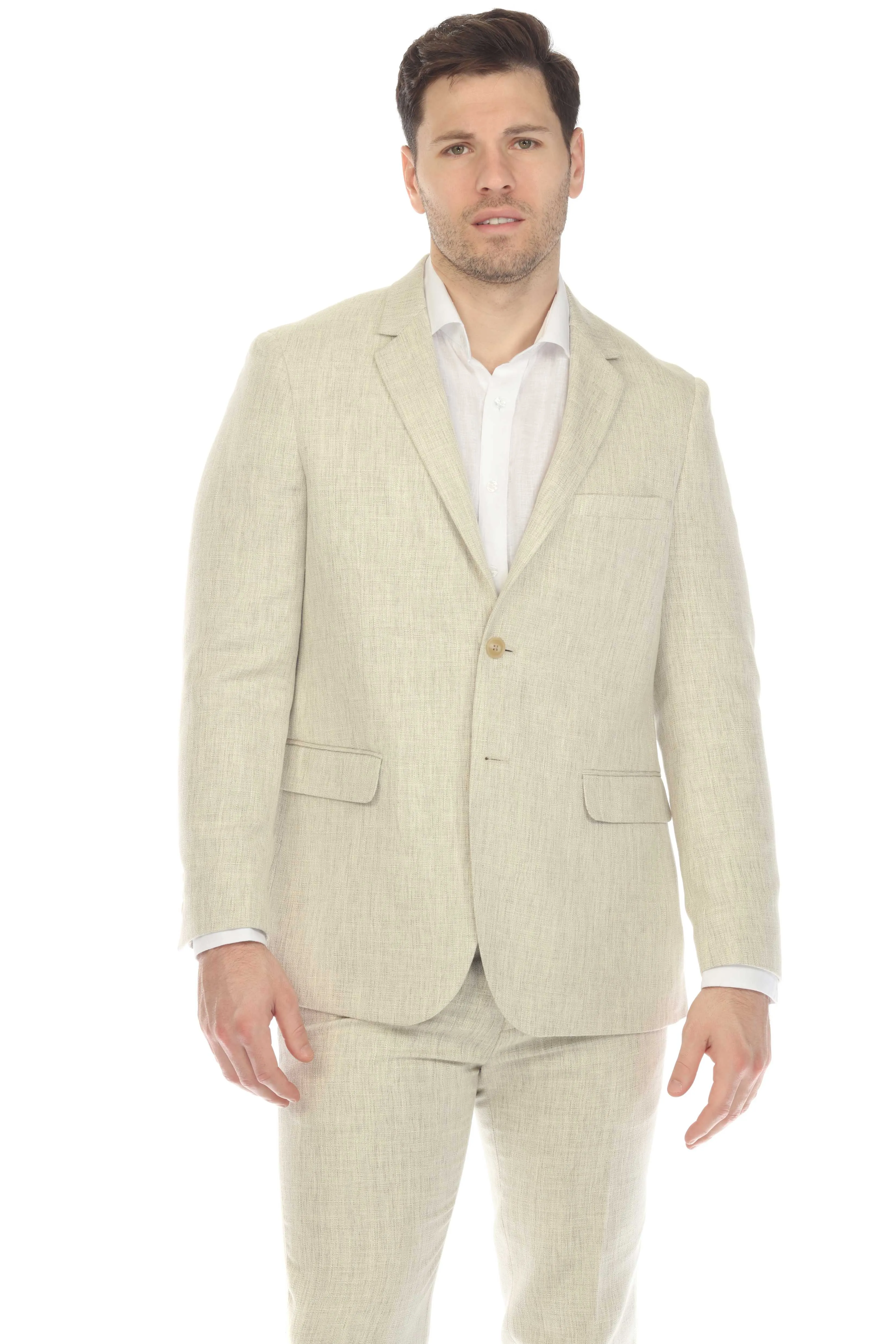 Mojito Reserve Men's Textured Poly Linen Blend Suit