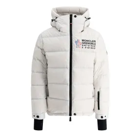 Moncler Grenoble Isorno Hooded Ski Down Jacket in White