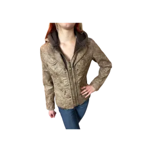 Montana Co Women's Faux Leather Wash Brown Jacket