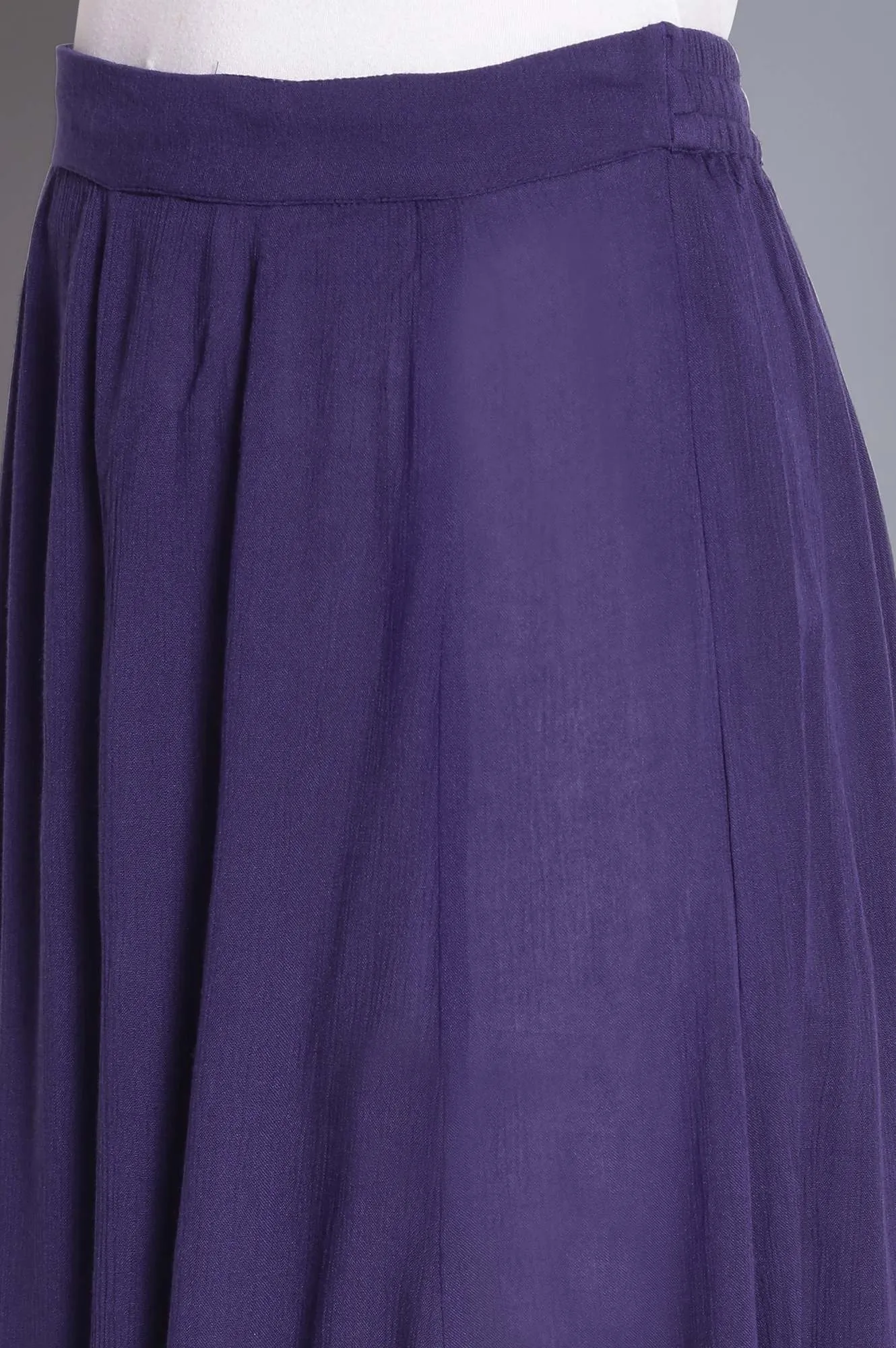 Navy Blue Crinkled Flared Pants